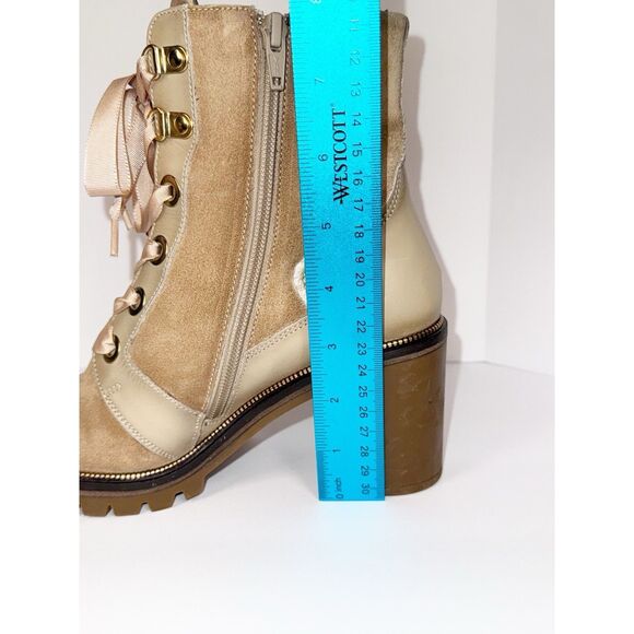 Softwaves Sahara Boots Leather Suede Ribbon Tie Chunky Lug Combat Boho Tan 36/6 - Picture 7 of 16